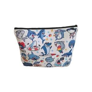 DOOX Shark Makeup Bag Cute Cartoon Sharks Cosmetic Zipper Pouch NEW Sealed